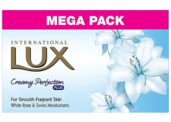 LUX INTERNATIONAL || WHITE FLOWER CREAMY SOAP || MEGA PACK || 500 GR || PACK OF 4 PCS||