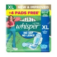 WHISPER NO GAP NO LEAKS || HEAVY FLOW || XL SIZE || 44 PADS || విస్పర్ హెవీ ఫ్లో నాప్‌కిన్స్ ||