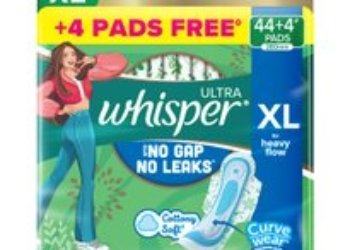WHISPER NO GAP NO LEAKS || HEAVY FLOW || XL SIZE || 44 PADS || విస్పర్ హెవీ ఫ్లో నాప్‌కిన్స్ ||