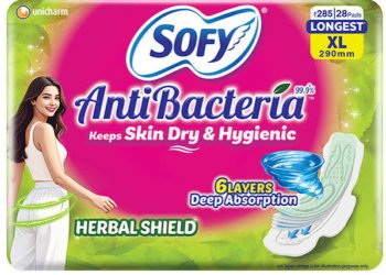 SOFY ANTIBACTERIA PADS || HERBAL SHIELD LONGEST XL || సానిటరీ నాప్కిన్స్ || 28 PADS ||